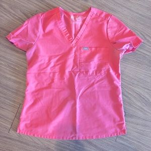 Figs Catarina One Pocket Scrub Top - Pink